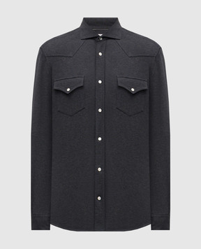 Brunello Cucinelli Сіра сорочка з кишенями ME8546666