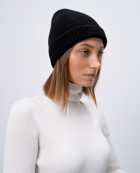 LISA YANG Черная шапка Beanie Boucle из кашемира 4024524
