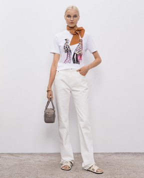 Missoni Белая футболка с вышивкой логотипа и принтом DS25WL03BJ00PB