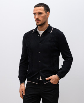 Brunello Cucinelli Черный кардиган в стиле рубашки M29203405