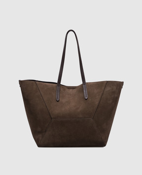 Brunello Cucinelli Коричнева замшева сумка-тоут BC Duo MBDLD2571