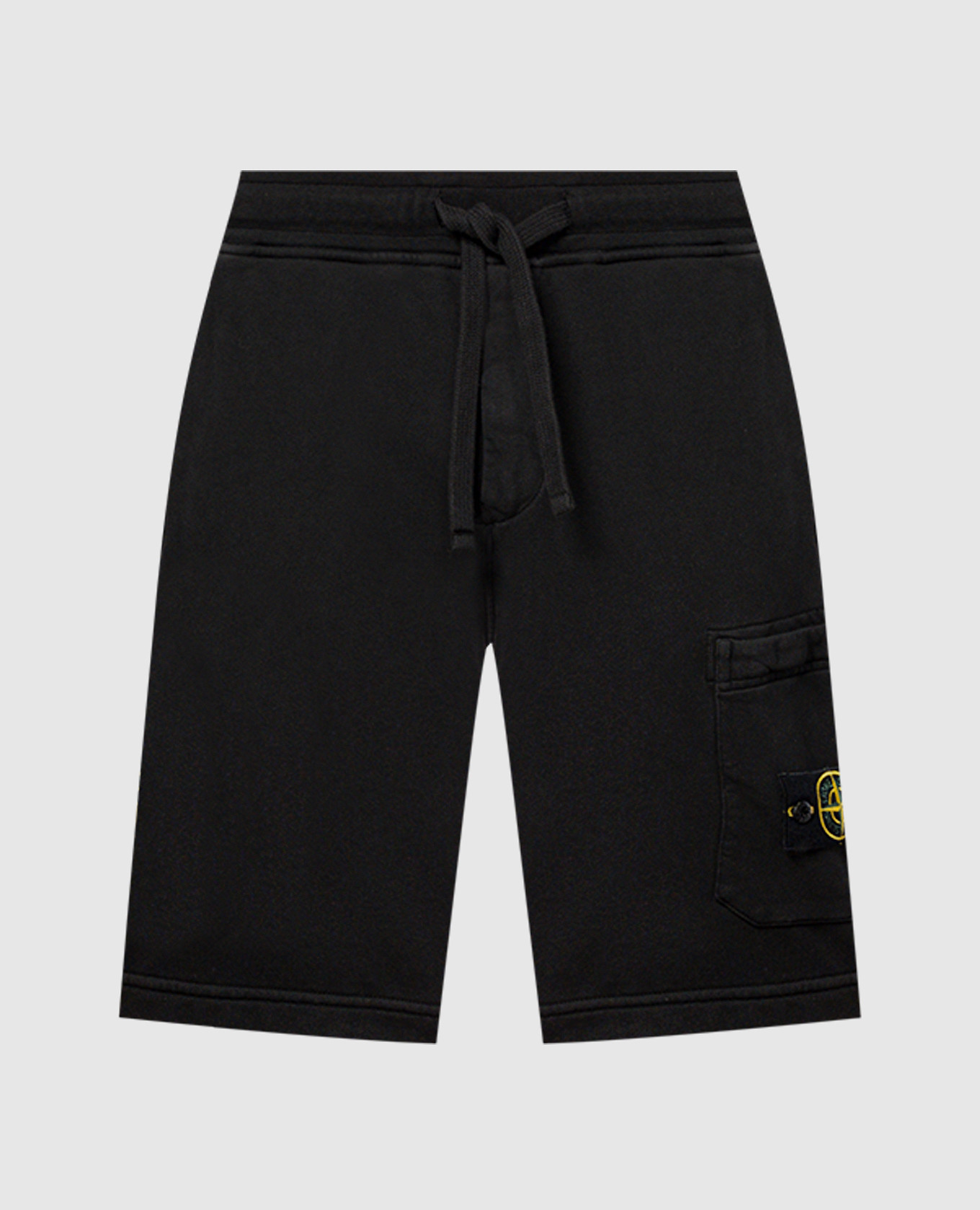Black shorts with removable logo patch