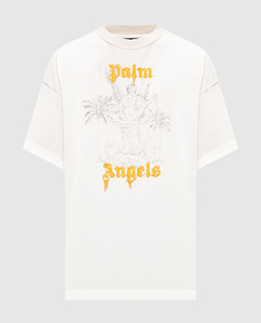 Palm Angels Біла футболка з принтом Angel Pencil PMAA001F24JER004