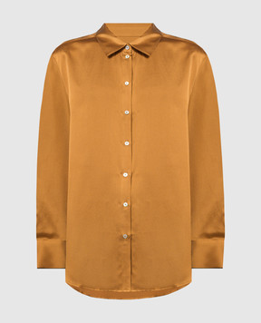 Asceno Оранжевая пижамная рубашка AMBER из шелка T001F01C392