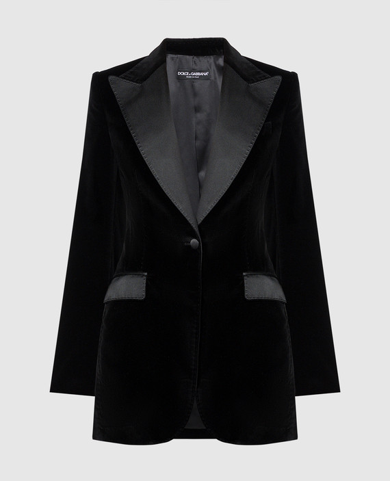 Black velvet jacket with silk