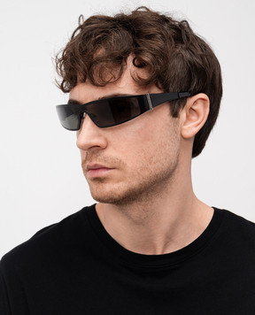 Alexander McQueen Чорні сонцезахисні окуляри Y2k 821679I3330m