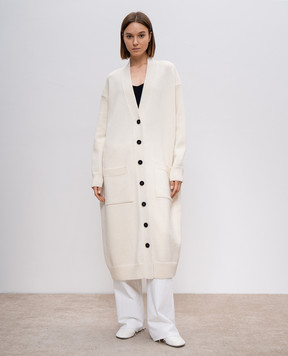 Jil Sander Білий кардиган з вовни та кашеміру J02HP0028J14726