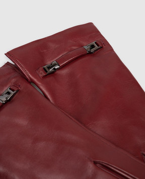 Sermoneta Gloves Шкіряні рукавички бордового кольору B17