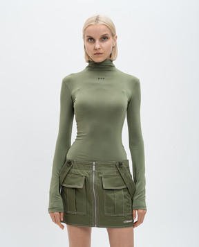 Off-White Зеленый гольф с принтом логотипа Off OWAD122F24JER001