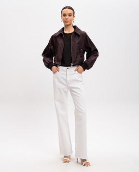 Victoria Beckham Коричнева куртка Harrington 1125WJK006259A
