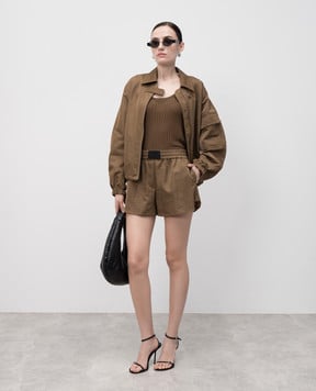 Helmut Lang Коричневые шорты с логотипом P01HW204