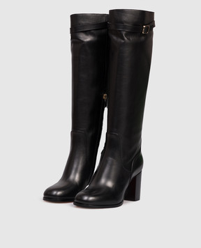 Santoni Чорні шкіряні чоботи WSNU71746HI3NDYL