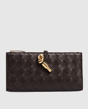 Bottega Veneta Коричневый кожаный кошелек Andiamo 836944VCPP2