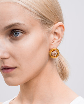 Versace Золотые серьги с фианитами 10190771A00621