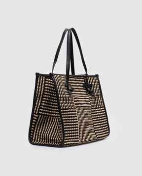 Gianni Chiarini Бежевая плетеная сумка-тоут Marcella с логотипом. BS11750BALI
