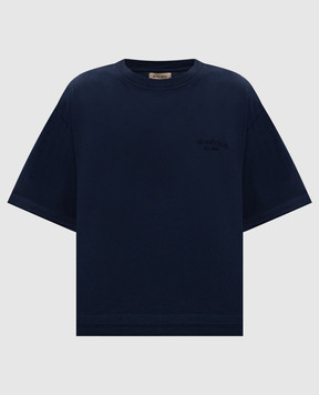 Woolrich Синя футболка з вишивкою логотипа CFWWTE0101FRUT3855