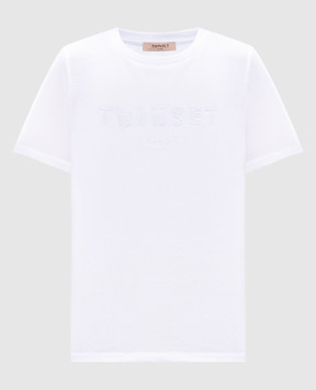 Twinset Біла футболка з вишивкою логотипа 251TT2041