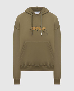 Off-White худи цвета хаки с принтом эмблемы Ants Arrow OMBB085S25FLE00N