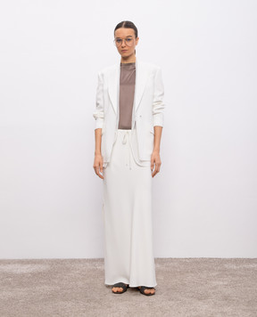 Brunello Cucinelli Біла спідниця міді з шовком MA029G3769