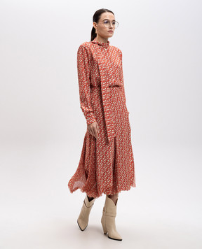 Ermanno Scervino Червона спідниця міді із шовку в квітковий принт D462O340OYQ