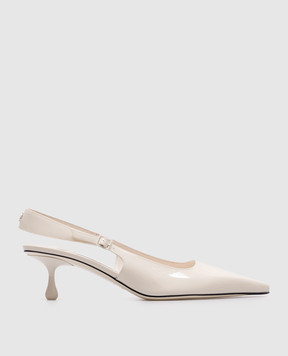 Jimmy Choo Білі шкіряні лаковані слінгбеки Amel AMEL50PAT