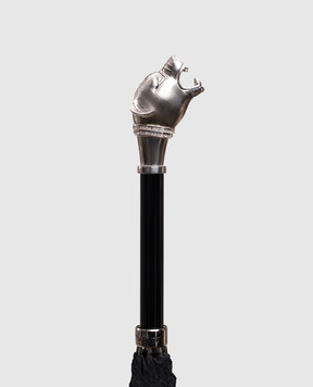 Pasotti Черный зонтик Panther с кристаллами Swarovski OMITUO478RASO62781