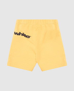 Off-White Детские желтые шорты с принтом логотипа OB6X001S25FLE001