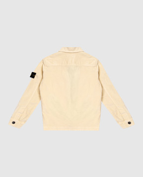 Stone Island Детская желтая вельветовая куртка с патчем логотипа K2S161200003S01991012
