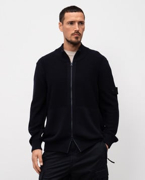 Stone Island Синий кардиган с кашемиром K1S155100002S00FA