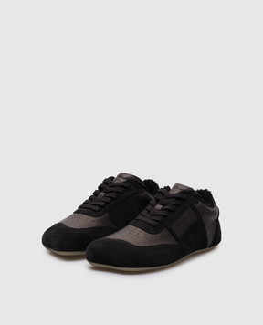 Maison Margiela MM6 Черные кожаные анатомические кроссовки S66WS0106P6435