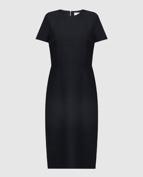 Victoria Beckham Черное платье футляр с шерстью 1224WDR005232A