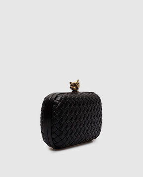 Bottega Veneta Чорний шкіряний мінодьєр з плетінням Intreccio 717622V01D1