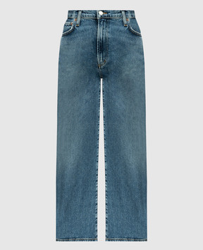 AGOLDE Голубые джинсы HARPER CROP с эффектом потертости A91901554