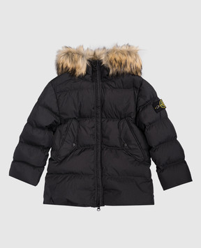 Stone Island Дитячий чорний пуховик з логотипом K2S164100003S0A2368