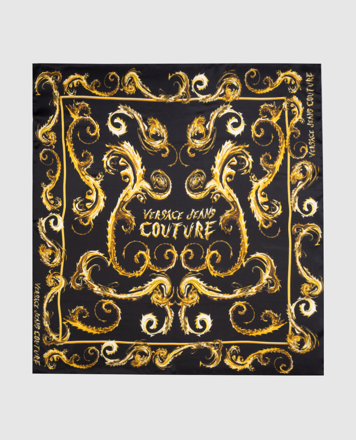 

Черный платок Chromo Couture из шелка, Платки