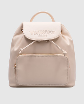 Twinset Бежевый рюкзак с вышивкой логотипа 251TD8024