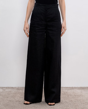 Max Mara Черные брюки GARIBO из льна GARIBO