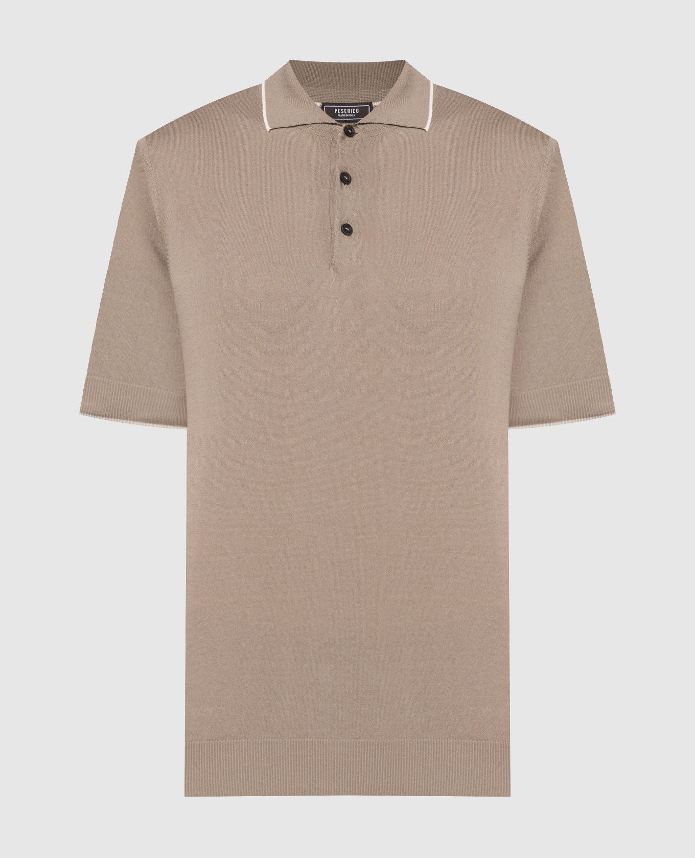 Brown polo shirt with contrasting trim