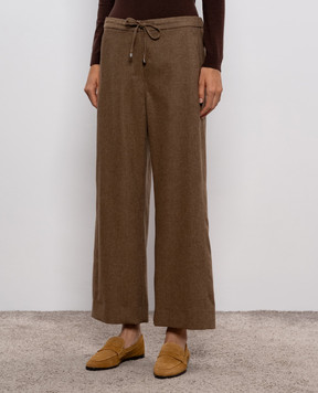 Max Mara Коричневі штани LIVIO з вовни і кашеміру LIVIO