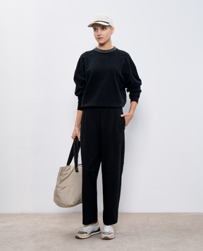 Brunello Cucinelli Черный свитшот с цепочкой мониль MN05NHR310