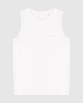 Givenchy Дитячий білий топ в рубчик з логотипом H3072412+