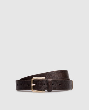 Brunello Cucinelli Коричневый кожаный ремень MAULK317
