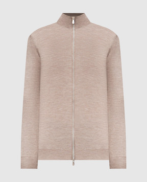Brunello Cucinelli Коричневый меланжевый кардиган из шерсти M2400106