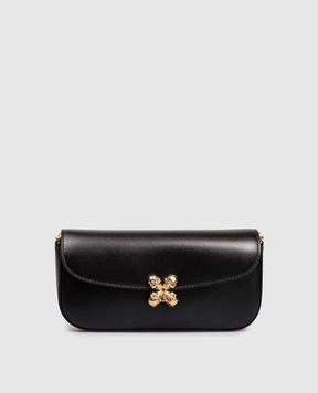 Alexander McQueen Чорна шкіряна сумка Skull Flower 8360371MAAE