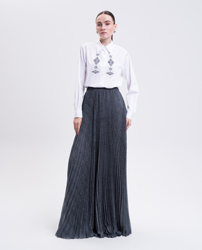 Ermanno Scervino Серая юбка-плиссе в узор D472O345VJR