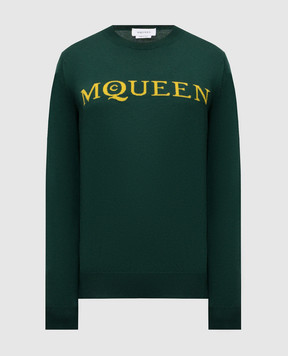 Alexander McQueen Зелений джемпер з вовни з логотипом 839681Q1BEB