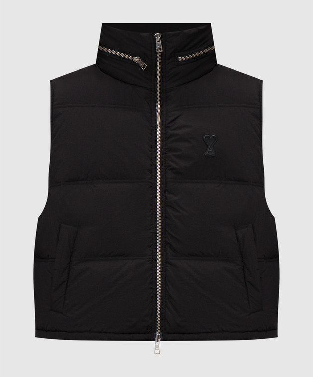 Ami Paris - Черный пуховый жилет с нашивкой логотипа