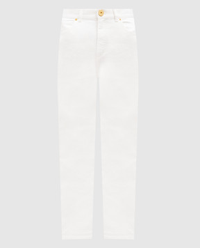 Balmain Білі джинси з логотипом DF1MG007DB69