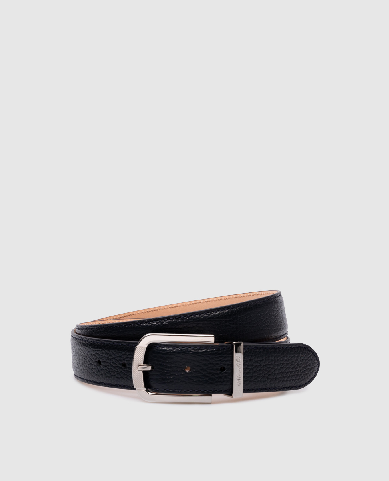 Blue leather strap with logo