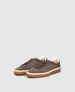 Loro Piana Коричневые замшевые кеды Tennis Walk FAN8505